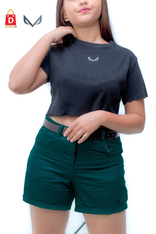 Rib Short Sleeve Crop Top 4345