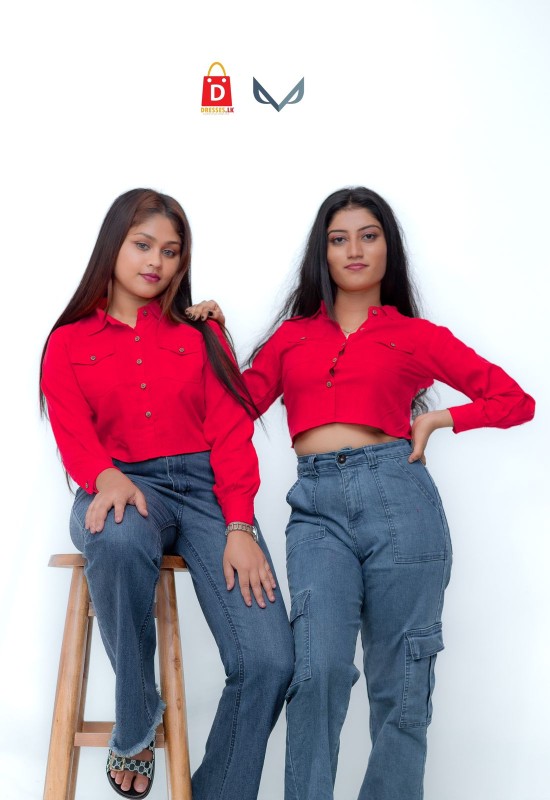 Lennon shirt crop top red