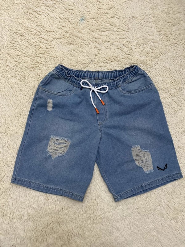 denim jogger short patch