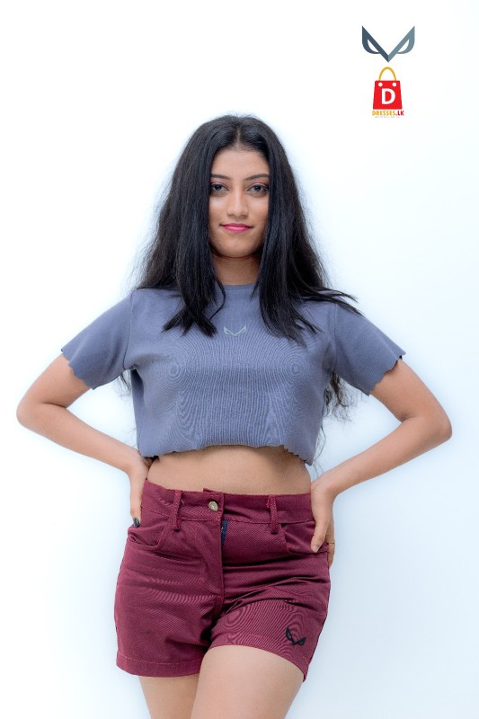 Rib Short Sleeve Crop Top 4341