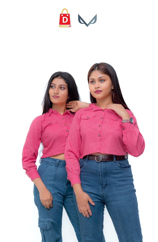 Lennon shirt crop top pink