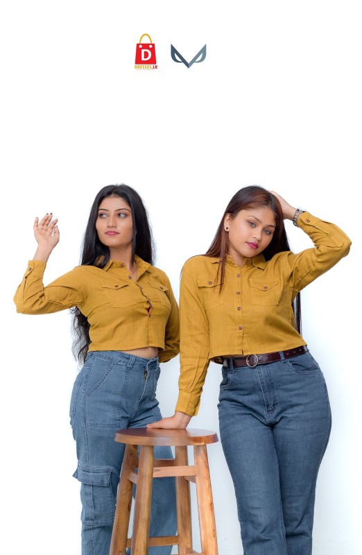 Lennon shirt crop top yellow